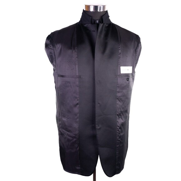 Joseph Abboud 2-Pcs 3 Button Tuxedo Black Jacket Sz 41R Pants 35X30.5 - Picture 10 of 16